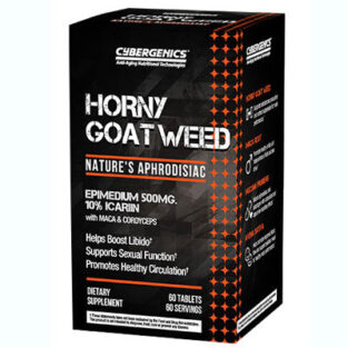 Natural sexual health supplement with Horny Goat Weed and Maca for energy and libido support.