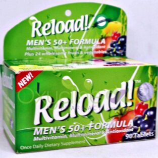 Reload Men’s Formula multivitamin bottle is a complete daily supplement to support the nutritional needs of men, including zinc to contribute to normal fertility.