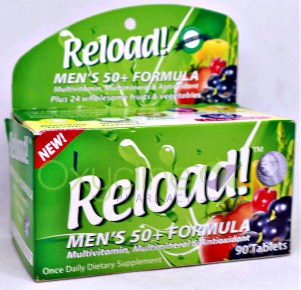 Reload Men’s Formula multivitamin bottle is a complete daily supplement to support the nutritional needs of men, including zinc to contribute to normal fertility.