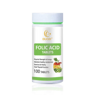 Bottle of folic acid supplement for pregnancy support, anemia prevention, and elderly wellness.