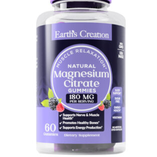 Magnesium Citrate Gummies for muscle relaxation, bone health, nerve function, and energy support — 180 mg per serving.